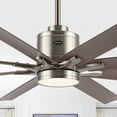 thumbnail image 1 of JONATHAN Y Octo 66" 1-Light Contemporary Industrial Iron/Plastic Mobile-App/Remote-Controlled 6-Speed Ceiling Fan with Integrated LED Light, Nickel/Gray Wood Finish, 1 of 8