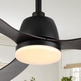 thumbnail image 1 of JONATHAN Y Audie 52" 1-Light Classic Industrial Iron/Plastic Mobile-App/Remote-Controlled 6-Speed Propeller Integrated LED Ceiling Fan, Dark Brown Wood Finish, 1 of 8