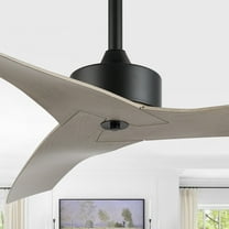 JONATHAN Y Aldrin 50" Modern Minimalist Iron/Plastic Mobile-App/Remote-Controlled 6-Speed Razor Ceiling Fan, Gray Wood Finish