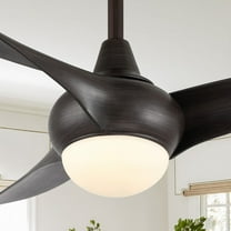 JONATHAN Y Aviator 52" 1-Light Coastal Vintage Iron/Plastic Mobile-App/Remote-Controlled 6-Speed Retro Swirl Integrated LED Ceiling Fan, Dark Brown Wood Finish