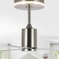 thumbnail image 1 of JONATHAN Y Levi 52" 1-Light Contemporary Minimalist 6-Speed Iron Height Adjustable Integrated LED Ceiling Fan with Remote, Nickel, 1 of 11