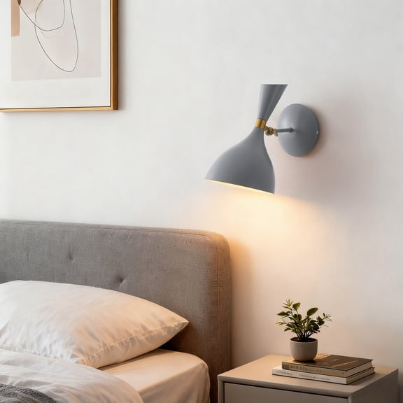 JONATHAN Y Josef 10" Adjustable Iron Retro LED Wall Sconce, Gray