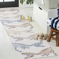 thumbnail image 1 of JONATHAN Y KIDS WASHABLE 2 x 8 Runner Rug, Kingdarr T-Rex Kids - Cream/Multi, KDW103A-28, 1 of 9