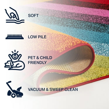 JONATHAN Y  Kingdarr Rainbow Contemporary Stripe Multi Area Rug 2 X 8 - Multi