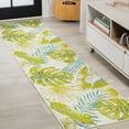 thumbnail image 1 of JONATHAN Y LUXOR 2 x 8 Runner Rug, Monstera Tropical Leaves - Ivory/Green, LUX100A-28, 1 of 7