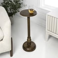 thumbnail image 1 of JONATHAN Y Leopold 24.5" Cottage Designer Mango Wood Pedestal Round Drink Table and Decorative End Table, Dark Brown, END3006B, 1 of 5