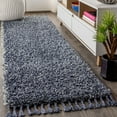 thumbnail image 1 of JONATHAN Y MERCER SHAG 2 x 8 Runner Rug, Mercer Plush Tassel - Denim Blue, MCR100C-28, 1 of 9