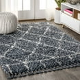 thumbnail image 1 of JONATHAN Y MERCER SHAG 8 x 10 Area Rug, Mercer Plush Tassel Moroccan Geometric Trellis - Blue/Cream, MCR101A-8, 1 of 9
