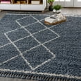 thumbnail image 1 of JONATHAN Y MERCER SHAG 8 x 10 Area Rug, Mercer Plush Tassel Moroccan Geometric Trellis - Denim Blue/Cream, MCR103A-8, 1 of 4
