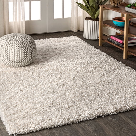 JONATHAN Y MERCER SHAG 8 x 10 Area Rug, Mercer Plush - Cream, MCR106D-8