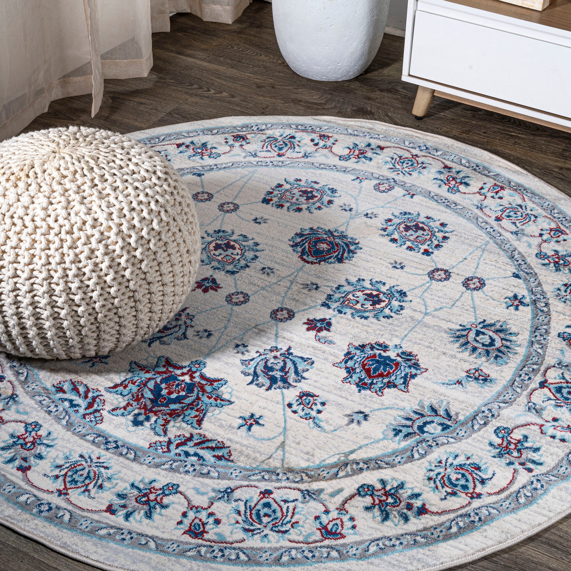 JONATHAN Y MODERN PERSIAN 6' Round Area Rug, Vintage Moroccan ...