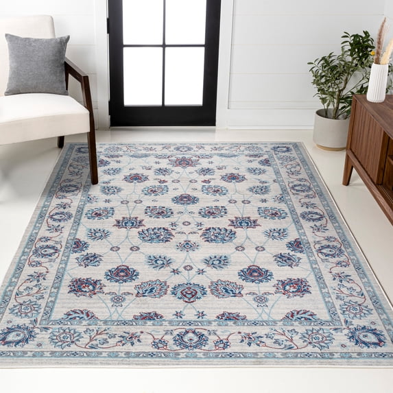 JONATHAN Y MODERN PERSIAN 8 x 10 Area Rug, Vintage Moroccan Traditional - Ivory/Blue/Red, MDP101D-8