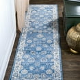 thumbnail image 1 of JONATHAN Y MODERN PERSIAN 2 x 8 Runner Rug, Vintage Moroccan Traditional - Blue/Ivory, MDP101E-28, 1 of 9