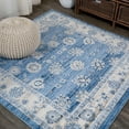 thumbnail image 1 of JONATHAN Y MODERN PERSIAN 6' Square Area Rug, Vintage Moroccan Traditional - Blue/Ivory, MDP101E-6SQ, 1 of 9