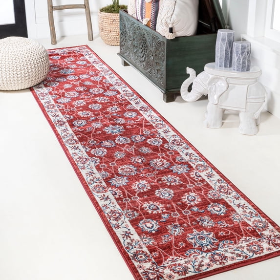 JONATHAN Y MODERN PERSIAN 2 x 10 Runner Rug, Vintage Moroccan Traditional - Red/Ivory, MDP101F-210