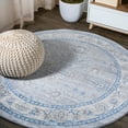 thumbnail image 1 of JONATHAN Y MODERN PERSIAN 5' Round Area Rug, Vintage Moroccan Traditional - Gray/Blue, MDP101G-5R, 1 of 9