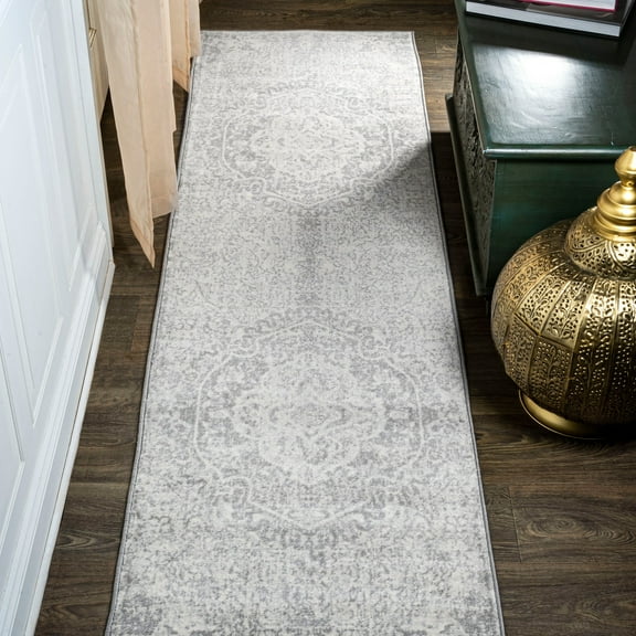 JONATHAN Y MODERN PERSIAN 2 x 8 Runner Rug, Vintage Medallion - Gray/Ivory, MDP105B-28