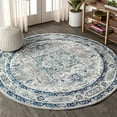 thumbnail image 1 of JONATHAN Y MODERN PERSIAN Vintage Medallion Area Rug, 6'Round, Blue/Light Gray, 1 of 9