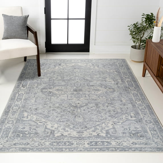 JONATHAN Y MODERN PERSIAN 8 x 10 Area Rug, Vintage Medallion - Light Gray/Ivory, MDP106C-8