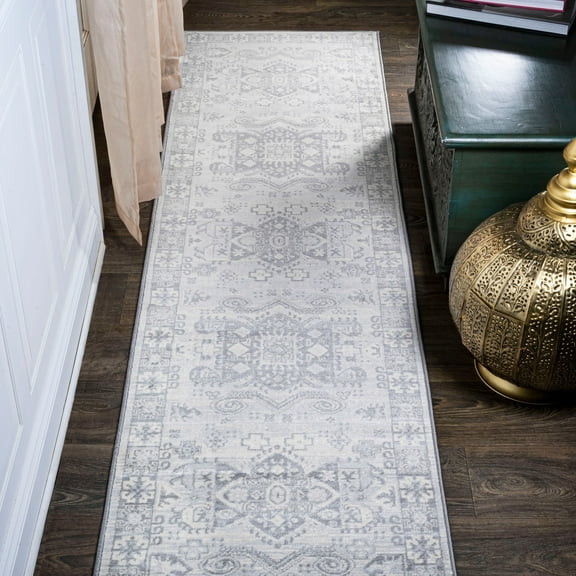 JONATHAN Y MODERN PERSIAN 2 x 8 Runner Rug, Vintage Medallion - Light Grey, MDP108B-28