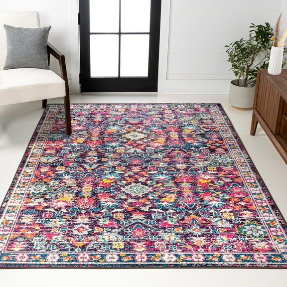 JONATHAN Y MODERN PERSIAN 3 x 5 Area Rug, Boho Floral - Multi/Purple, MDP200A-3