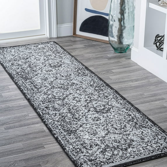 JONATHAN Y MODERN PERSIAN 2 x 8 Runner Rug, Boho Vintage Trellis - Black/Ivory, MDP205B-28