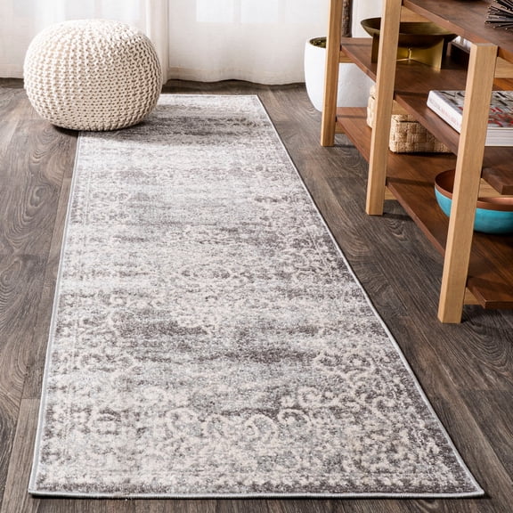 JONATHAN Y MODERN PERSIAN 2 x 8 Runner Rug, Minori Filigree Medallion - Light Gray/Cream, MDP206B-28