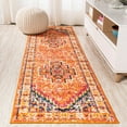 thumbnail image 1 of JONATHAN Y MODERN PERSIAN 2 x 8 Runner Rug, Brooklyn Geometric Medallion - Orange/Blue, MDP207D-28, 1 of 9
