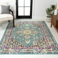 thumbnail image 1 of JONATHAN Y MODERN PERSIAN 5 x 8 Area Rug, Brooklyn Geometric Medallion - Blue/Multi, MDP207E-5, 1 of 10