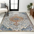thumbnail image 1 of JONATHAN Y MODERN PERSIAN 3 x 5 Area Rug, Lorena Ornate Boho Medallion - Light Gray/Dark Blue/Orange, MDP211A-3, 1 of 10