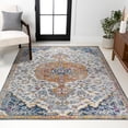 thumbnail image 1 of JONATHAN Y MODERN PERSIAN 8 x 10 Area Rug, Lorena Ornate Boho Medallion - Light Gray/Dark Blue/Orange, MDP211A-8, 1 of 10