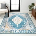 thumbnail image 1 of JONATHAN Y MODERN PERSIAN 5 x 8 Area Rug, Zelda Bohemian Cottage Medallion - Turquoise/Gray, MDP213A-5, 1 of 9
