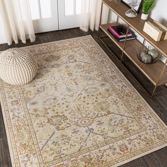 JONATHAN Y MODERN PERSIAN 4 x 6 Area Rug, Alba Faded Peshawar - Ivory, MDP304A-4