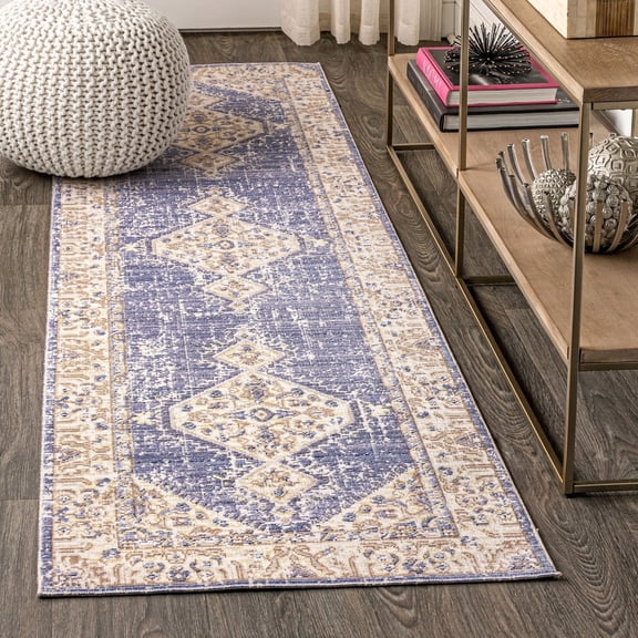 JONATHAN Y MODERN PERSIAN 2 x 8 Runner Rug, Lila Tribal Medallion - Lavender/Gray, MDP306D-28