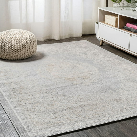 JONATHAN Y MODERN PERSIAN 8 x 10 Area Rug, Rosalia Cottage Medallion - Ivory/Gray, MDP401B-8