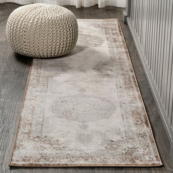 JONATHAN Y MODERN PERSIAN 2 x 10 Runner Rug, Rosalia Cottage Medallion - Brown/Cream, MDP402A-210