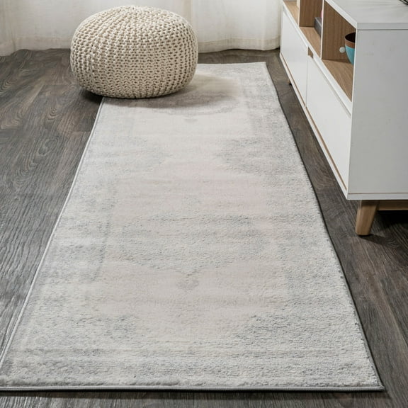 JONATHAN Y MODERN PERSIAN 2 x 8 Runner Rug, Rosalia Cottage Medallion - Gray/Ivory, MDP403C-28