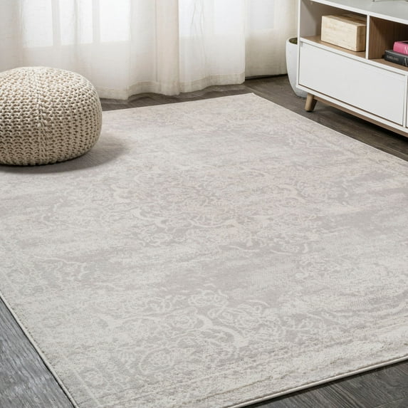 JONATHAN Y MODERN PERSIAN 4 x 6 Area Rug, Rosalia Cottage Medallion - Gray/Ivory, MDP403C-4
