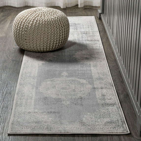 JONATHAN Y MODERN PERSIAN 2 x 8 Runner Rug, Rosalia Cottage Medallion - Gray/Dark Gray, MDP403E-28