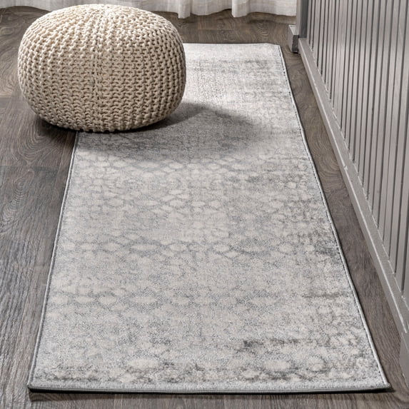 JONATHAN Y MODERN PERSIAN 2 x 8 Runner Rug, Roma Ornate Geometric Tile - Gray, MDP405A-28