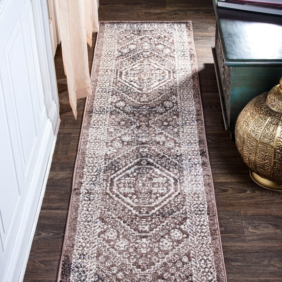 JONATHAN Y MODERN PERSIAN 2 x 10 Runner Rug, Boho Cottage Medallion - Brown/Ivory, MDP501B-210