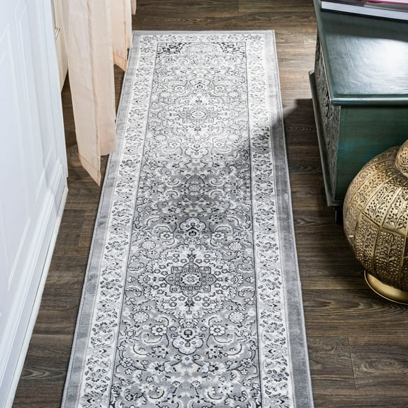 JONATHAN Y MODERN PERSIAN 2 x 10 Runner Rug, Palmette Floral - Gray/Ivory, MDP503A-210