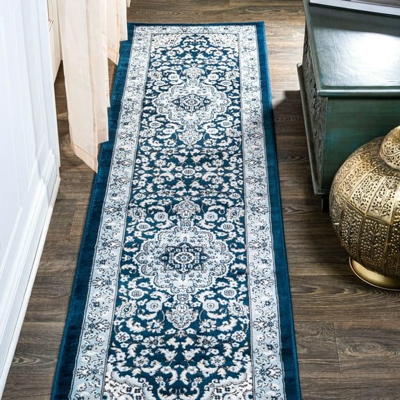 JONATHAN Y MODERN PERSIAN Palmette Modern Persian Floral Navy/Blue 2 ft. x 8 ft. Runner Rug (MDP503D-28)