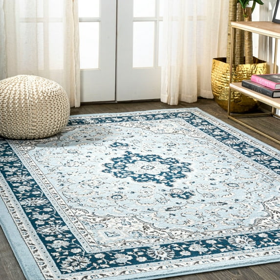 JONATHAN Y MODERN PERSIAN 3 x 5 Area Rug, Palmette Floral - Blue/Navy, MDP503E-3