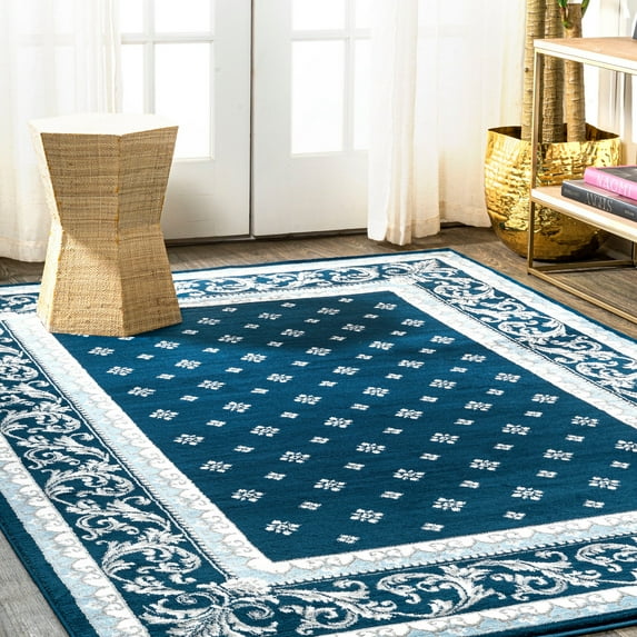 JONATHAN Y MODERN PERSIAN 8 x 10 Area Rug, Acanthus French Border - Navy/Blue, MDP504C-8