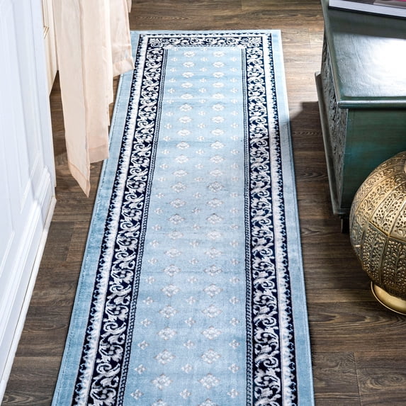 JONATHAN Y MODERN PERSIAN 2 x 8 Runner Rug, Acanthus French Border - Blue/Navy, MDP504E-28