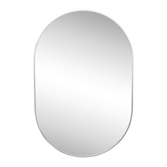 JONATHAN Y MIR202B Milly 24 in. W x 36 in. H Medium Oval Metal Framed Wall Mirror, Nickel