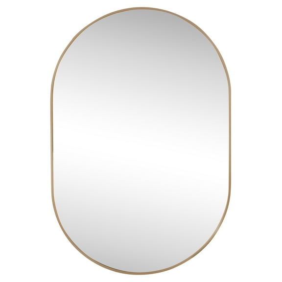 JONATHAN Y MIR202C Milly 24 in. W x 36 in. H Medium Oval Metal Framed Wall Mirror, Gold