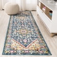thumbnail image 1 of JONATHAN Y MODERN PERSIAN 2 x 8 Runner Rug, Brooklyn Geometric Medallion - Blue/Beige, MDP207A-28, 1 of 10