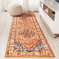 thumbnail image 1 of JONATHAN Y MODERN PERSIAN 2 x 8 Runner Rug, Brooklyn Geometric Medallion - Orange/Blue, MDP207D-28, 1 of 10